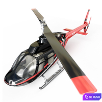 Helicopter_Bell_206 3D Model Vray