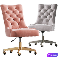 Rh Martine_adjustable velvet desk Chair 3D Model Corona