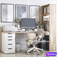 IKEA office workplace 41 3D Model Vray, Corona