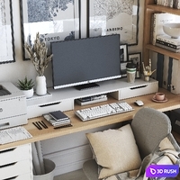 IKEA office workplace 41 3D Model Vray, Corona
