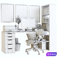 IKEA office workplace 41 3D Model Vray, Corona