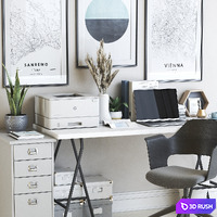 IKEA office workplace 47 3D Model Vray, Corona