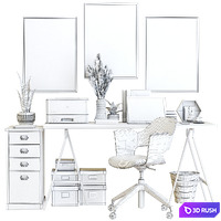 IKEA office workplace 47 3D Model Vray, Corona