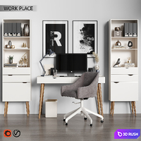 Work place 07 3D Model Vray, Corona