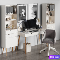 Work place 07 3D Model Vray, Corona