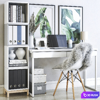 IKEA office workplace 48 3D Model Vray, Corona