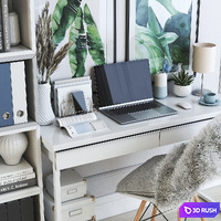 IKEA office workplace 48 3D Model Vray, Corona