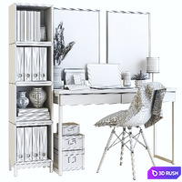 IKEA office workplace 48 3D Model Vray, Corona