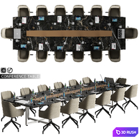 Conference table 05 3D Model Vray, Corona