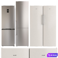 Refrigerator set Atlant 3D Model Vray, Corona