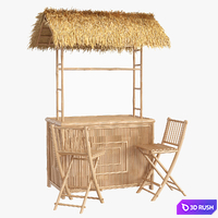 Bamboo beach bar tiki 3D Model Vray
