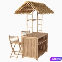 Bamboo beach bar tiki 3D Model Vray