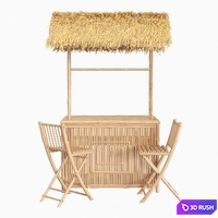 Bamboo beach bar tiki 3D Model Vray