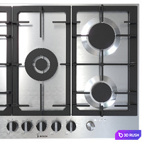 Gas hob Bosch PCQ7A5M90R. 3D Model Corona
