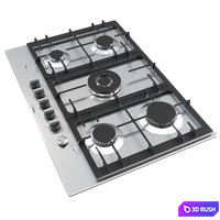 Gas hob Bosch PCQ7A5M90R. 3D Model Corona