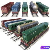 A train 3D Model Vray, Corona