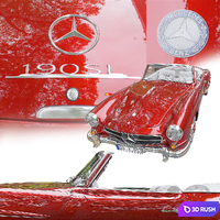 Mercedes Benz 190 SL 3D Model Vray