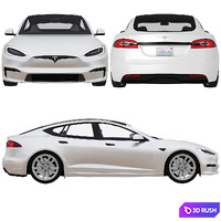Tesla Model S 2021 3D Model Corona