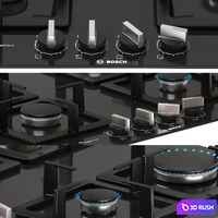 BOSCH 4 kitchen appliances set 3D Model Vray