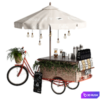 Coffee Bike mobile coffee 2 3D Model Vray, Corona