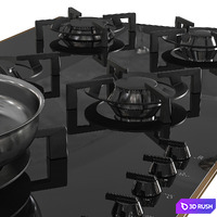 Hob Smeg PV695LCNX 3D Model Vray, Corona