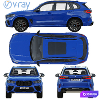 BMW X5 M Competition 2021 3D Model Vray