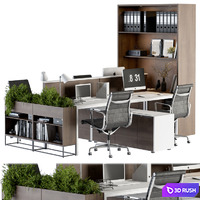 Office Furniture - employee Set 40 3D Model Vray, Corona
