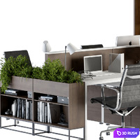 Office Furniture - employee Set 40 3D Model Vray, Corona