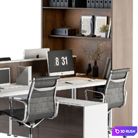 Office Furniture - employee Set 40 3D Model Vray, Corona