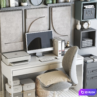 IKEA office workplace 123 3D Model Vray, Corona