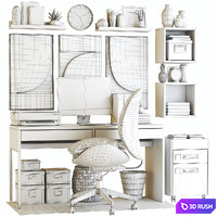 IKEA office workplace 123 3D Model Vray, Corona