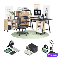 Utespelare Industrial Desk 3D Model Vray, Corona