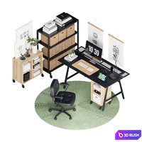 Utespelare Industrial Desk 3D Model Vray, Corona