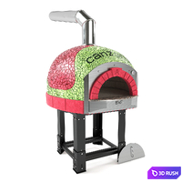Wood-fired pizza oven AS TERM D100K MOSAIC 3D Model Vray