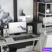 Workstation 3D Model Vray, Corona