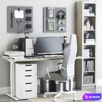 Workplace 137 3D Model Vray, Corona
