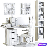 Workplace 137 3D Model Vray, Corona
