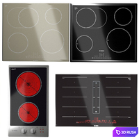 Bosch hobs set 3D Model Vray