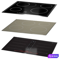 Bosch hobs set 3D Model Vray