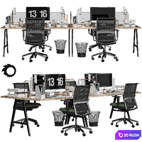 Office set 3D Model Corona