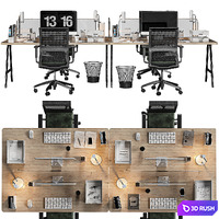 Office set 3D Model Corona