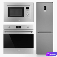 Built-in kitchen appliances Smeg 3D Model Vray, Corona