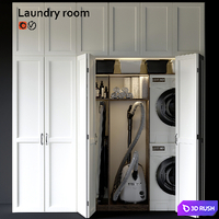Laundry room 3D Model Vray, Corona