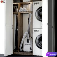 Laundry room 3D Model Vray, Corona
