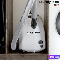 Laundry room 3D Model Vray, Corona