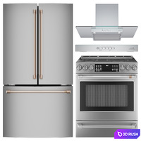 GE Cafe 3 Piece Kitchen Appliances Package 02 3D Model Vray, Corona