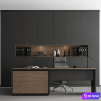 Boss Desk Set - Office Furniture 354 3D Model Vray, Corona
