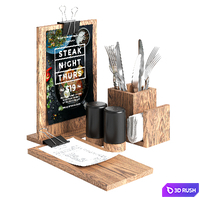 Table set 3D Model Vray, Corona