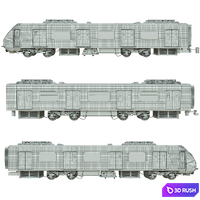 Metro Train 3D Model Vray