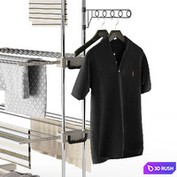 Clothes dryer with filling 3D Model Vray, Corona